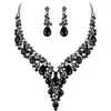 Conjunto de Collar y Pendientes de Cristal con Pedrería para Novia Transfronterizo Conjunto de Ropa para Baile de Graduación y Banquetes para Damas Conjunto de Dos Piezas de Lujo