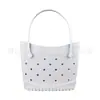 Bolso de Playa Eva Bolso de Mano para Exteriores Europeo y Americano, Accesorios DIY Personalizables, Estilo Coreano, Gran Capacidad, Bolso Perforado Simple y Moderno