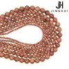 Jinghui Arena Dorada Natural Cuentas Redondas 4mm-10mm Cuentas Sueltas Brillantes Cuentas Pequeñas Joyería Pulsera Cuentas Sueltas Accesorios de Cristal DIY