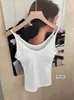 Camisole retrô estilo coreano com estampa de leopardo e sutiã embutido, design minimalista, cor sólida, confortável para usar como peça externa ou como top interno.