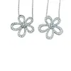 Collar Clásico de Flor Grande de Trébol de Cuatro Hojas con Girasol Hueco de Diamantes Completos con Pétalos de Diamante Colgante para Mujer Cadena Elegante para Clavícula