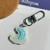 Llavero de Luna y Estrella Láser Colorido Colgante de Botella de los Deseos Color Caramelo Galvanizado Mariposa Fresa Accesorios para Estudiantes