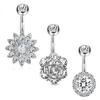 Conjunto de 3 Peças Ebay Amazon Wish Exquisito Piercing de Umbigo de Opala Incrustado com Diamante Combinação de Argola de Umbigo Ouro Rosa