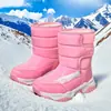 Botas de neve infantis transfronteiriças, forradas com pelúcia de inverno, espessadas e quentes, botas infantis para meninas de cano médio, sapatos de algodão, sapatos de algodão casuais para atividades ao ar livre