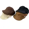 Boina de ante sintético Melard para mujer, versátil para otoño e invierno, con efecto cara pequeña, ala doblada y hebilla metálica, estilo gorra de repartidor