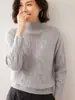 Nuevo Suéter de Punto de Cachemira para Mujer Otoño/Invierno 2026, de Cuello Medio Alto, Ajustado, Diseño de Punto Trenzado, Manga Larga