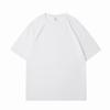 Camiseta Manga Curta Sem Costura de Algodão Penteado Tamanho Europeu para Homens e Mulheres, Camiseta Solta de Algodão Puro, Camiseta Básica, Camisa Cultural Masculina com Logo Estampado