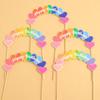 Estilo Coreano Celebridade da Internet Ins Banner Arco de Amor Colorido Logo Simples Versátil Criativo Decoração de Bolo de Aniversário Plug-in