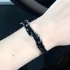 Pulsera retro de alta gama con estrella de mango, anillo neutro oscuro, moderna, genial, abierta, ajustable para pareja, lujo ligero, pulsera personalizada