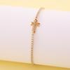 Pulsera de Lujo Ligero Europea y Americana con Forma de Cruz Incrustada de Circonita, Joyería de Mano de Acero de Titanio Acero Inoxidable de Moda con Microincrustaciones para Mujeres, Joyería que No se Desvanece