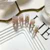 10 Peças de Adesivos de Manicure Lai Cai Cobra Dourada Codificada, Adesivos de Unha Modernos com Pedras de Diamante, Unhas Wearable Artesanais de Alta Qualidade Efeito Olho de Gato