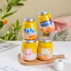 Botella de Plástico de 350ml con Forma de U Gordita para Bebidas de Jugo Taza Desechable de Grado Alimenticio para Mascotas con Tapa de Aluminio para Llevar