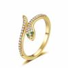 Anel de cobra espiritual multicamadas de zircão embutido de cobre transfronteiriço de nicho feminino high-end personalizado leve de luxo ajustável anel de dieta
