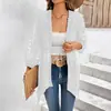 Ropa de Protección Solar para Vacaciones Europeas y Americanas 2024 para Mujer, Abrigo de Playa, Blusa de Bikini, Chifón Jacquard, Blusa con Bola Grande de Piel