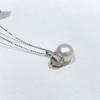 Accesorios de Plata S925 Colgante de Izar Incrustación de Zirconia Blanca Cuentas de Referencia 9-10 mm Accesorios Sin Cuentas Sin Cadena