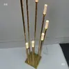 Luzes de corredor novo estilo, velas decorativas de casamento, enfeites pretos e dourados, lustres de vela para salão de casamento e salão de banquetes
