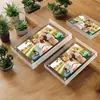 Placa de Mesa Transparente com Estrutura Magnética Forte, Etiqueta de Preço em Acrílico, Cartão de Mesa de Cristal, Suporte de Exibição Dupla Face, Placa de Mesa