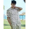2026 Transfronterizo 3D Hawaiana Unisex Manga Corta Holgada Camisas de Playa para Pareja Estilo Vintage de Hong Kong Retro Moderno Genial