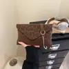 Moda Europeia e Americana Estampa de Leopardo Bolsa de Mão Feminina 2026 Novo Estilo Textura Simples Versátil Bolsa Transversal com Corrente Bolsa Envelope para Mulheres