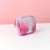 Monedero Cuadrado Portátil con Cremallera para Auriculares, Diseño de Corazón a Cuadros de Dibujos Animados Lindo Transfronterizo para Niños