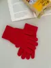 Luvas de Ciclismo Fofas com Forro de Lã à Prova de Vento e Frio para Outono e Inverno, Luvas de Pelúcia com Dedos para Estudantes, Luvas de Imitação de Caxemira para Meninas