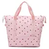 Bolsa de Viagem Expansível com Anel de Morango Grande Capacidade Desenho Animado Separação Seco e Úmido Bolsa para Esportes Fitness Bolsa de Yoga Bolsa de Bagagem para Estudantes