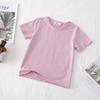 Comercio Exterior Camisetas de Algodón Básicas de Color Sólido de Manga Corta para Niños y Niñas, Versátiles, Color Caramelo, Verano Nuevo, para Bebés, T2026
