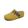 Zapatos Birkenstock estilo casual para mujer 2026 nuevo estilo zuecos cerrados suela blanda slip-on zapatos perezosos correa de cuero decoración zapatos individuales
