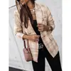 2026 Otoño/Invierno Nuevo Estilo Europeo y Americano Ropa de Mujer Transfronteriza Más Vendida Chaqueta Corta con Estampado de Doble Botonadura de Manga Larga
