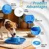 Comedero Lento para Perros Tazón de Silicona con Alfombrilla de Lamer Adecuado para Golosinas Líquidas y Espesas Comedero de Lamer para Perros Antideslizante con Bola Rodante Interactiva