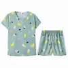 Liquidação! Pijama de Verão Fresco de Excedente de Fábrica para Mulheres, Shorts de Manga Curta, Conjunto de Roupa de Casa para Meninas Jovens, Estilo Leve