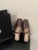 Medias Pantuflas Baotou para Mujer, Nuevo Estilo de Verano para Uso al Aire Libre, Estilo Francés de Noche, Sandalias Casuales Retro de Hada con Tacón Grueso, Zapatos de Salón Cuadrados