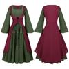 2025 Novo Vestido Medieval Europeu e Americano Feminino Manga Chifre Renda Renda Saia terno cos Vestido de Apresentação