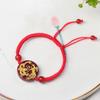 Pulsera de Cuerda Roja Auspiciosa Tejida a Mano con Ágata Roja Natural de Dragón y Fénix Joyería Hombres y Mujeres Colgantes Cinco Elementos Colgantes Hombres y Mujeres Regalo