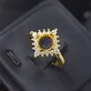 Porta vazia de anel redondo prata S925 mosant 1 quilate lapidação redonda 6,5 mm faça você mesmo lapidação gema corte ovo lapidação redonda