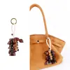 Saco de Sino de Mão com Casca de Fruta Natural Pingente Sino de Vento de Fruta Feito à Mão Cordão de Sementes de Bodhi com Contas de Madeira Instrumento de Terapia Sonora