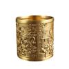 Latón Cien Bendiciones Tallado Dragón y Fénix Adorno Propicio Mesa de Té Portaplumas de Cobre Puro Decoración de Escritorio de Oficina Artesanía Sólida