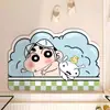 Tapete de chão absorvente para banheiro Crayon Shin-chan, tapete de pé antiderrapante de secagem rápida, tapete de banho de terra de diatomáceas