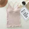 Nuevo Estilo Encaje Largo Hermoso Espalda Envolvente Pecho Tubo Top sin Aro Sexy Cuello en V Combinable Base Camisola Deportiva Chaleco para Mujer