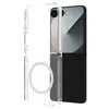 Adequada para a capa do telefone Samsung Z Flip 7 com atração magnética, transparência, finura e compatibilidade com a pele LeReach
