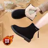 Nuevas Botas de Nieve Espesas de Terciopelo para Mujer 2025 Invierno Cálidas Botas de Algodón Suela Plana Aspecto Adelgazante Suela Suave Antideslizantes Botas Cortas