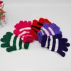 Luvas Mágicas Grossas de Tricô Listradas Moda Estudante Quentes para Exterior Luvas de Dedo de Inverno para Senhoras Brindes