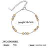 Collar Taina Europeo y Americano de Acero Inoxidable Lujo Ligero de Alta Gama Cadena Lisa para Mujer Cadena para Clavícula de Acero de Titanio con Cuentas Redondas Joyería Popular Transfronteriza