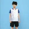 Uniformes Deportivos Transpirables de Secado Rápido Transfronterizos Nuevos para Tenis de Mesa y Bádminton para Hombres, Mujeres y Niños, Ropa Deportiva de Manga Corta Personalizada para Entrenamiento y Competición