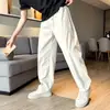 Pantalones Casuales de Pierna Recta con Cordones Estilo High Street para Hombre, Pantalones Finos Juveniles de Moda, Nuevos Pantalones Largos de Tacto Fresco Verano 2026