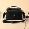 Bolso de Lona Familia H Gran Capacidad Estilo Ins Bolsa de Cosméticos Bolso de Hombro Cruzado de Alto Valor Bolso Bandolera Simple y Conveniente para Mujer Individual