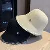 Sombrero de Pescador de Algodón de Color Sólido Estilo Coreano para Mujer, Sombrero Versátil con Protección Solar para Primavera y Verano, Sombrero de Cubo, Versión Coreana de Moda para Salidas