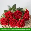 Flores Artificiales Rojo Borgoña Materiales de Flores Rosas Artificiales Flores Falsas Boda Salón de Bodas Decoración del Hogar Flores Artificiales al por Mayor