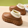 Zapatos de Algodón Impermeables con Suela Gruesa y Forro de Felpa para Mujer, Zapatos Engrosados que Aumentan la Altura para Otoño e Invierno, Calzado de Exterior, Pantuflas de Algodón Antideslizantes con Relleno de Algodón de Cobertura Total