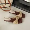 Chanclas de Plataforma con Cuña y Tacón Alto Trenzadas Estilo Retro Francés para Mujer 2026 Nuevo Verano para Exteriores con Faldas Sandalias